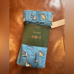 J. Crew Blue Boxer Shorts with Dog Print